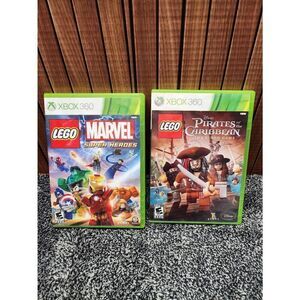 Xbox360 Lego pirates of the Caribbean and Marvel Super Heros #A75